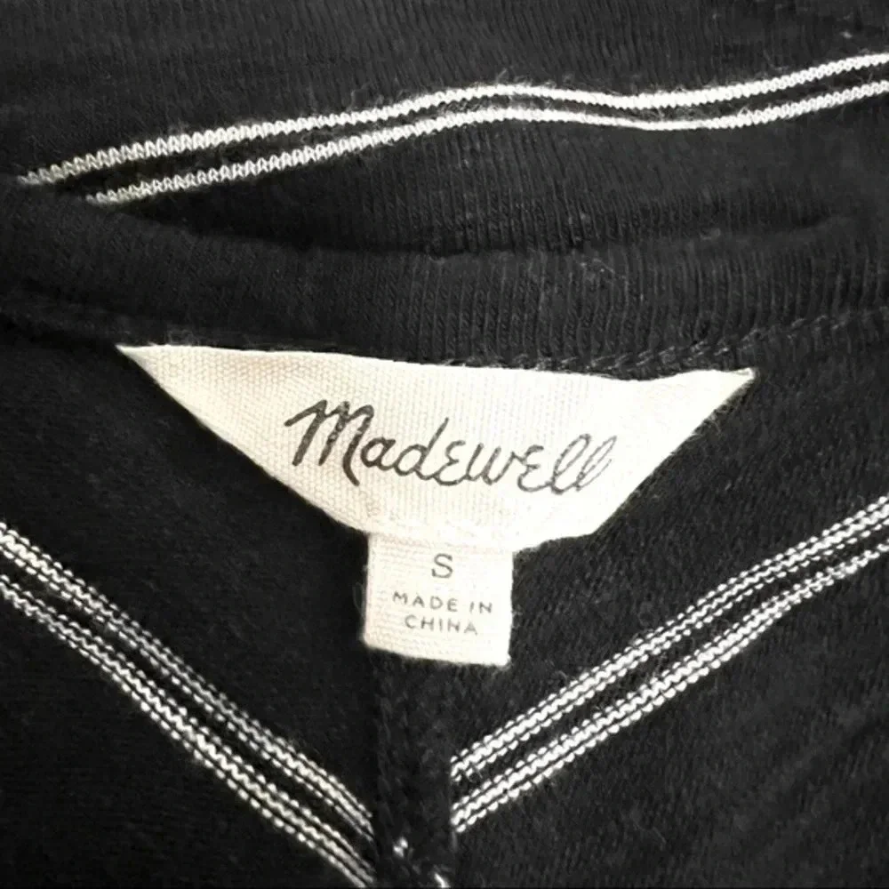 MADEWELL Sleeveless A-line Black & White Striped Tank Dress Size Small - Picture 8 of 8